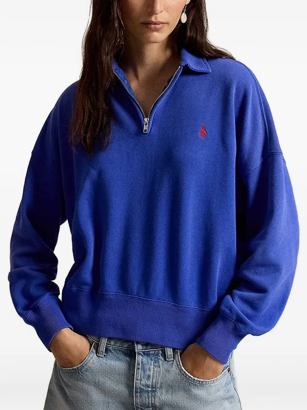 Polo Ralph Lauren lightweight fleece quarter-zip sweatshirt - Blau