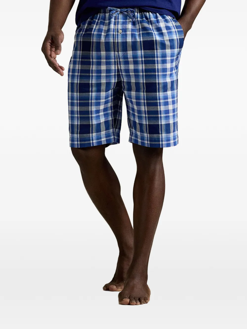 Polo Ralph Lauren check-print drawstring pajama shorts - Blau