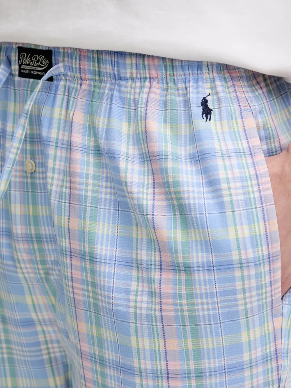Polo Ralph Lauren Geruite pyjamabroek met trekkoord Blauw