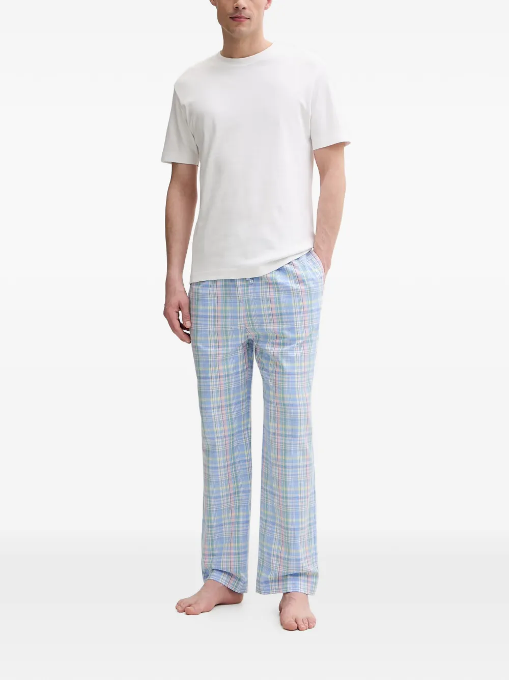 Polo Ralph Lauren Geruite pyjamabroek met trekkoord Blauw
