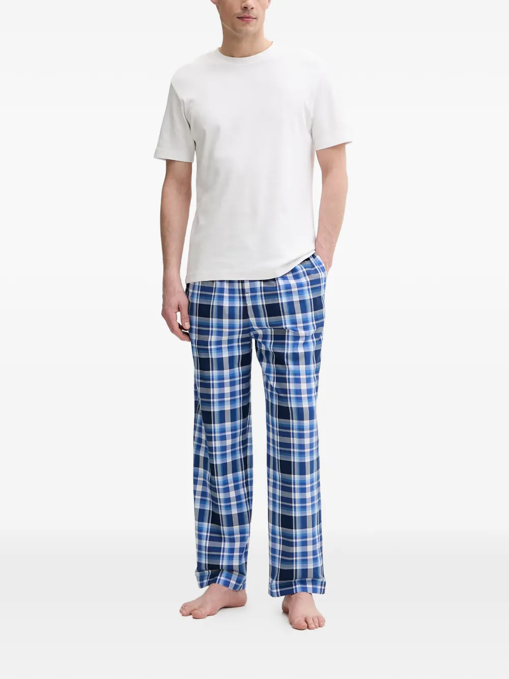 Polo Ralph Lauren Geruite pyjamabroek met trekkoord Blauw