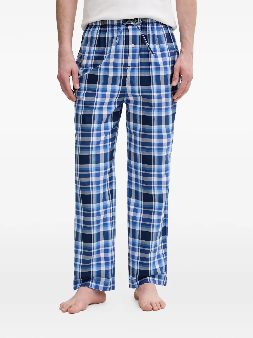 Polo Ralph Lauren check-pattern drawstring pajama bottoms - Blau