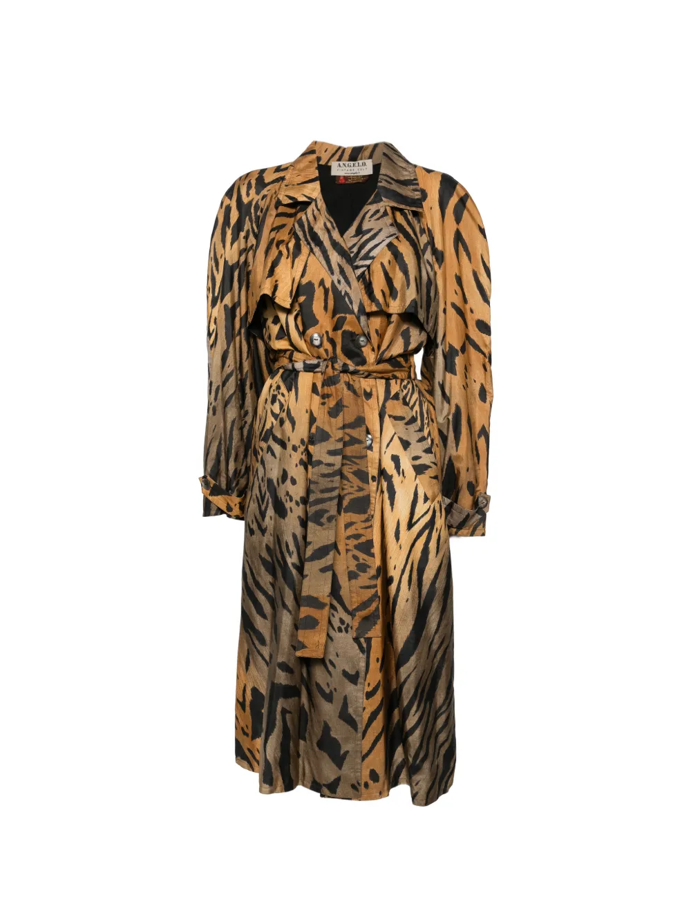 A.N.G.E.L.O. Vintage Cult 1980s tiger-print belted coat - Toni neutri