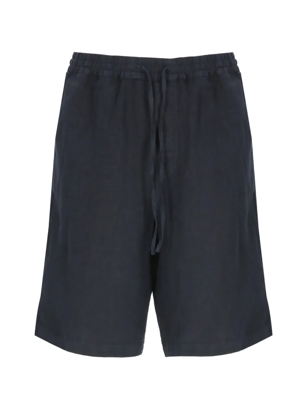 120% Lino drawstring-waist linen shorts - Black