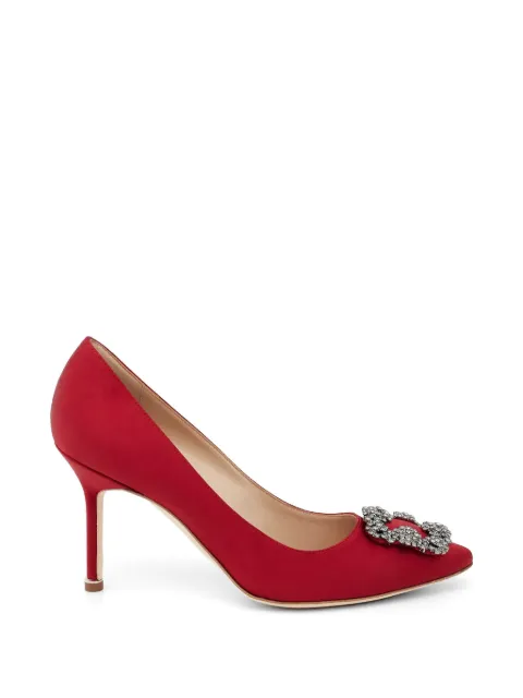 Manolo Blahnik Hangisi 90 crystal-buckle pumps