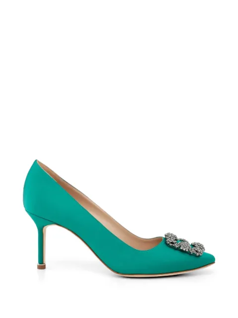 Manolo Blahnik Hangisi 70 crystal-buckle pumps