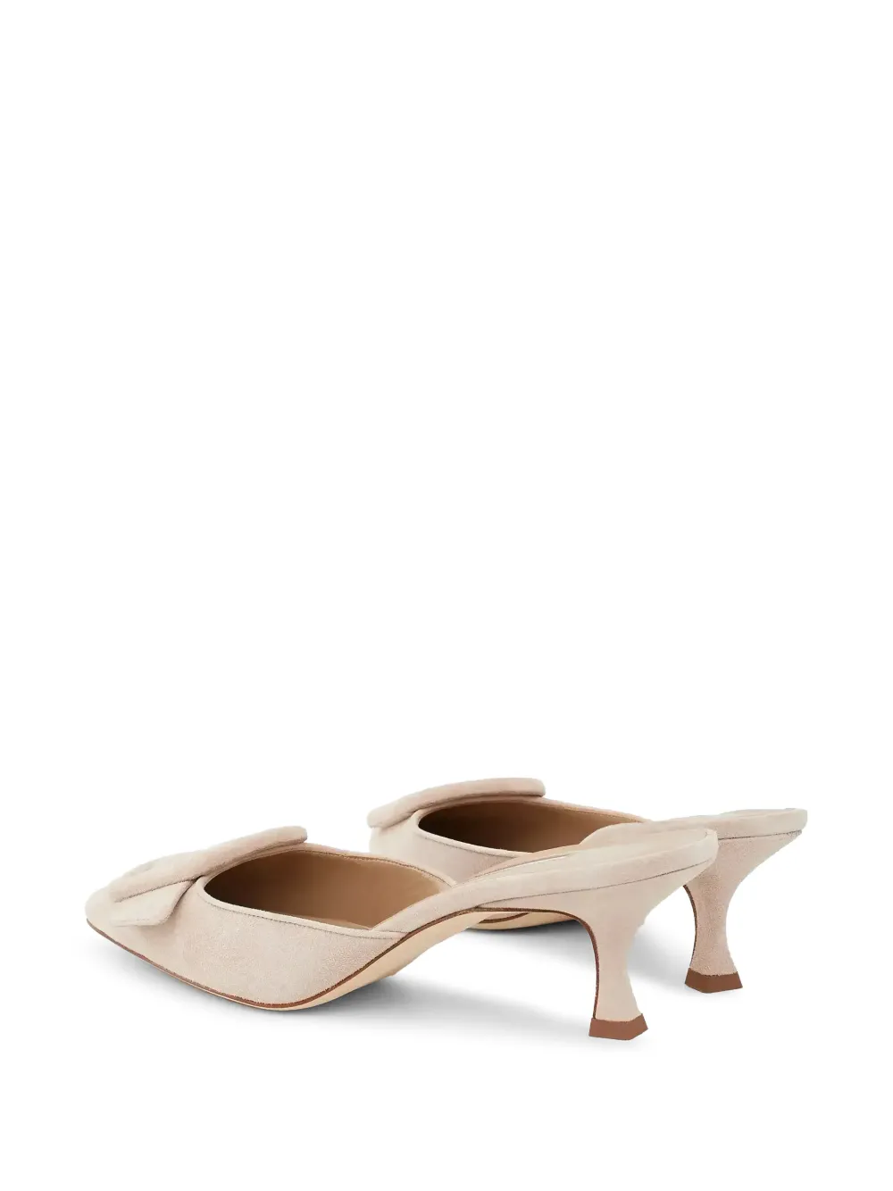 Manolo Blahnik Maysale suede mules Beige