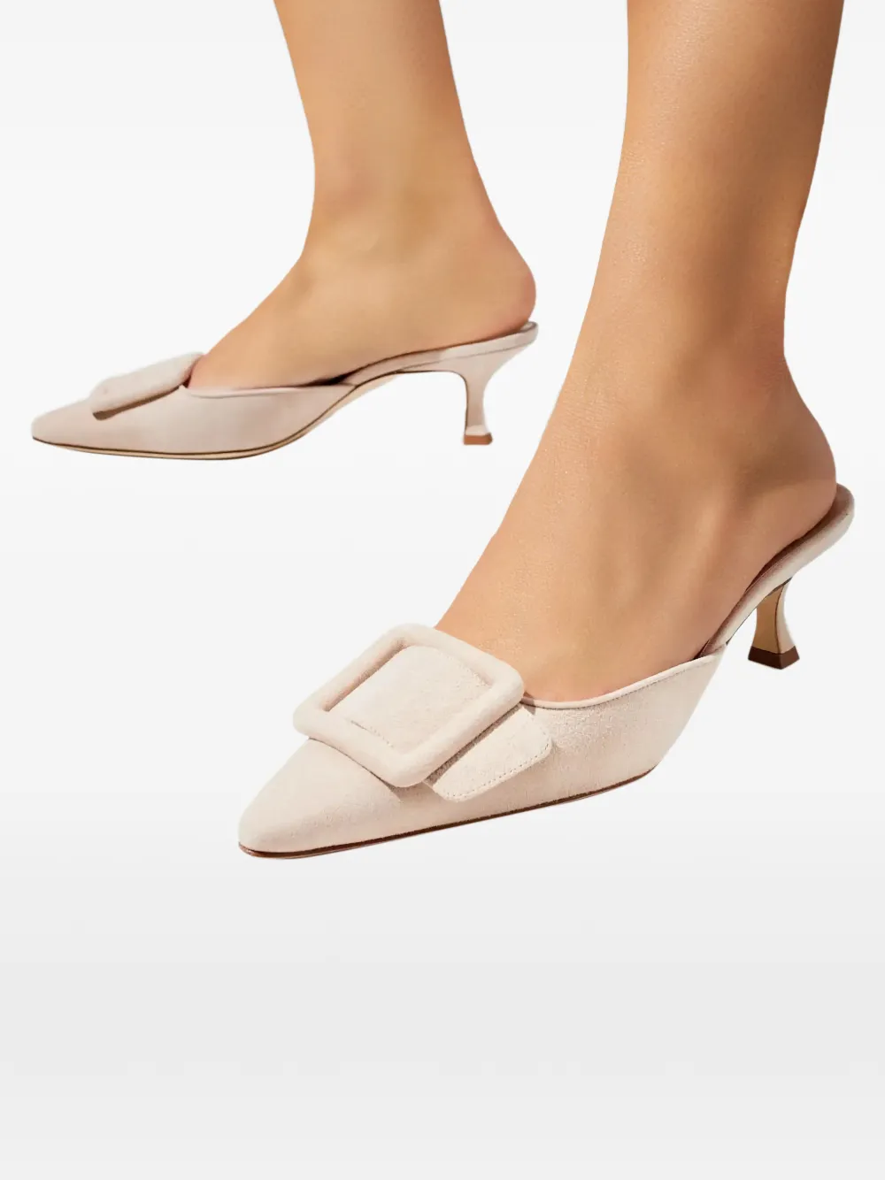 Manolo Blahnik Maysale suede mules Beige
