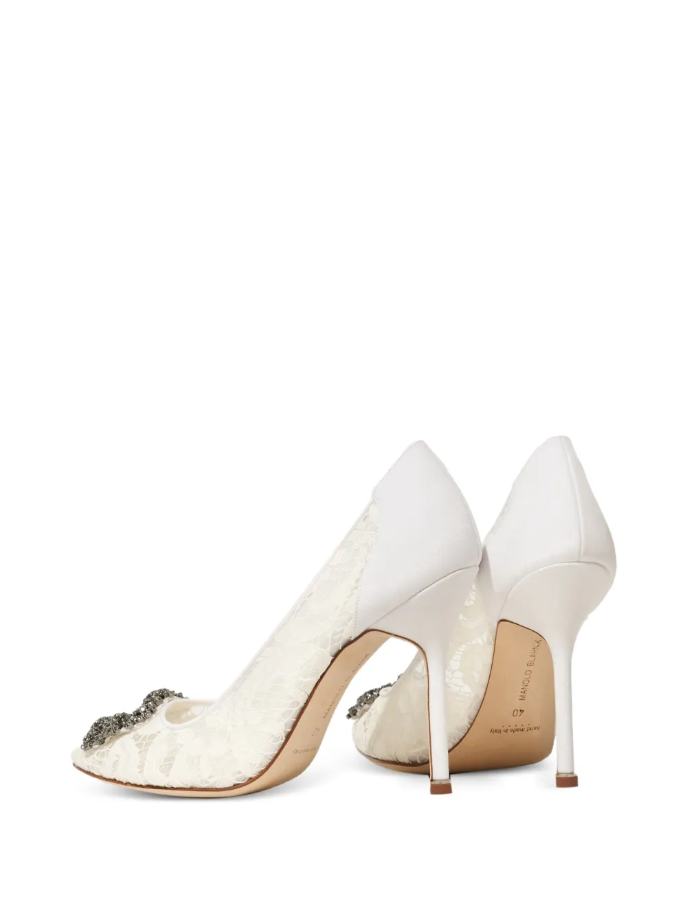 Manolo Blahnik Hangisi Lace pumps Wit