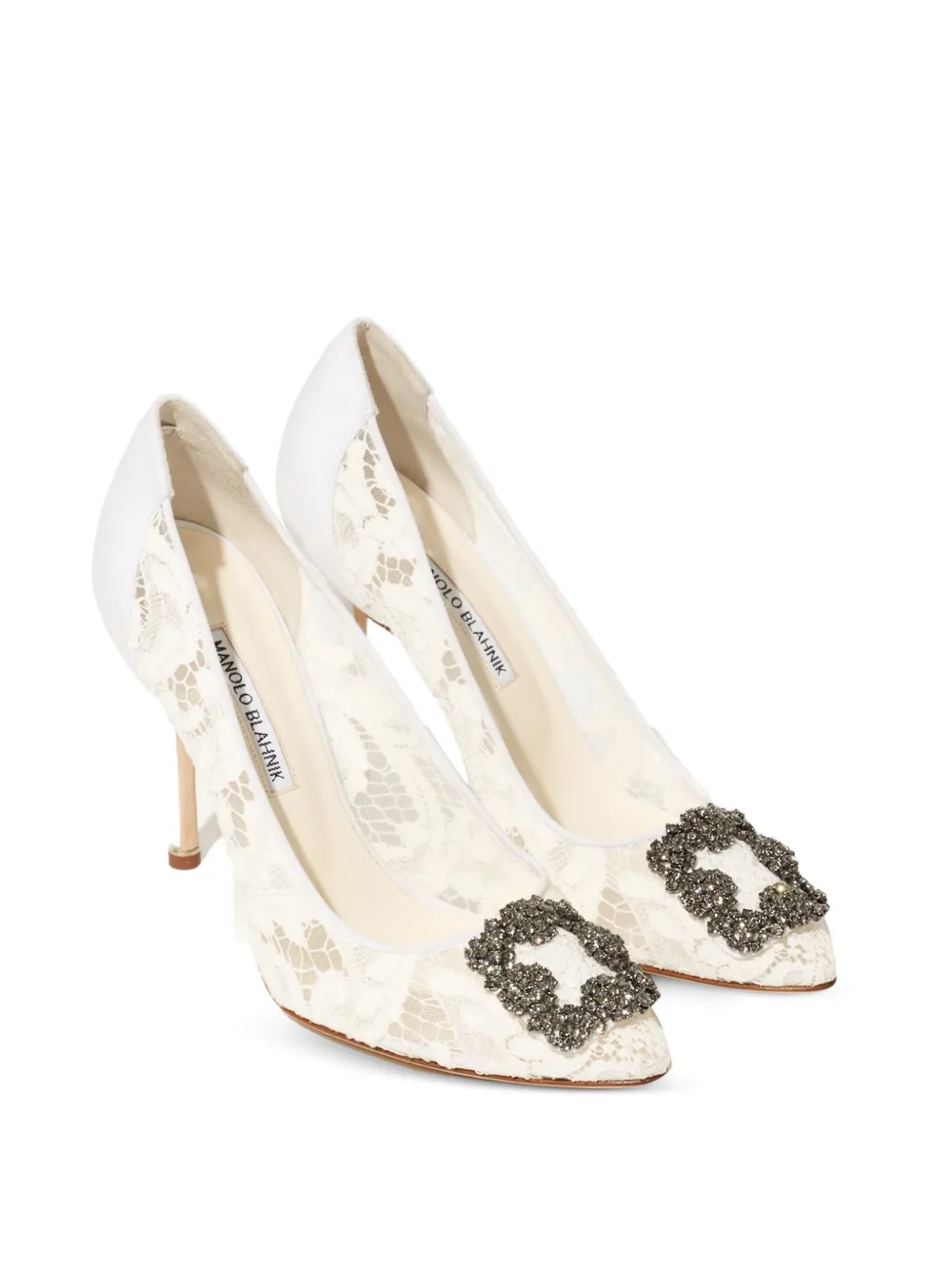 Manolo Blahnik Hangisi Lace pumps Wit