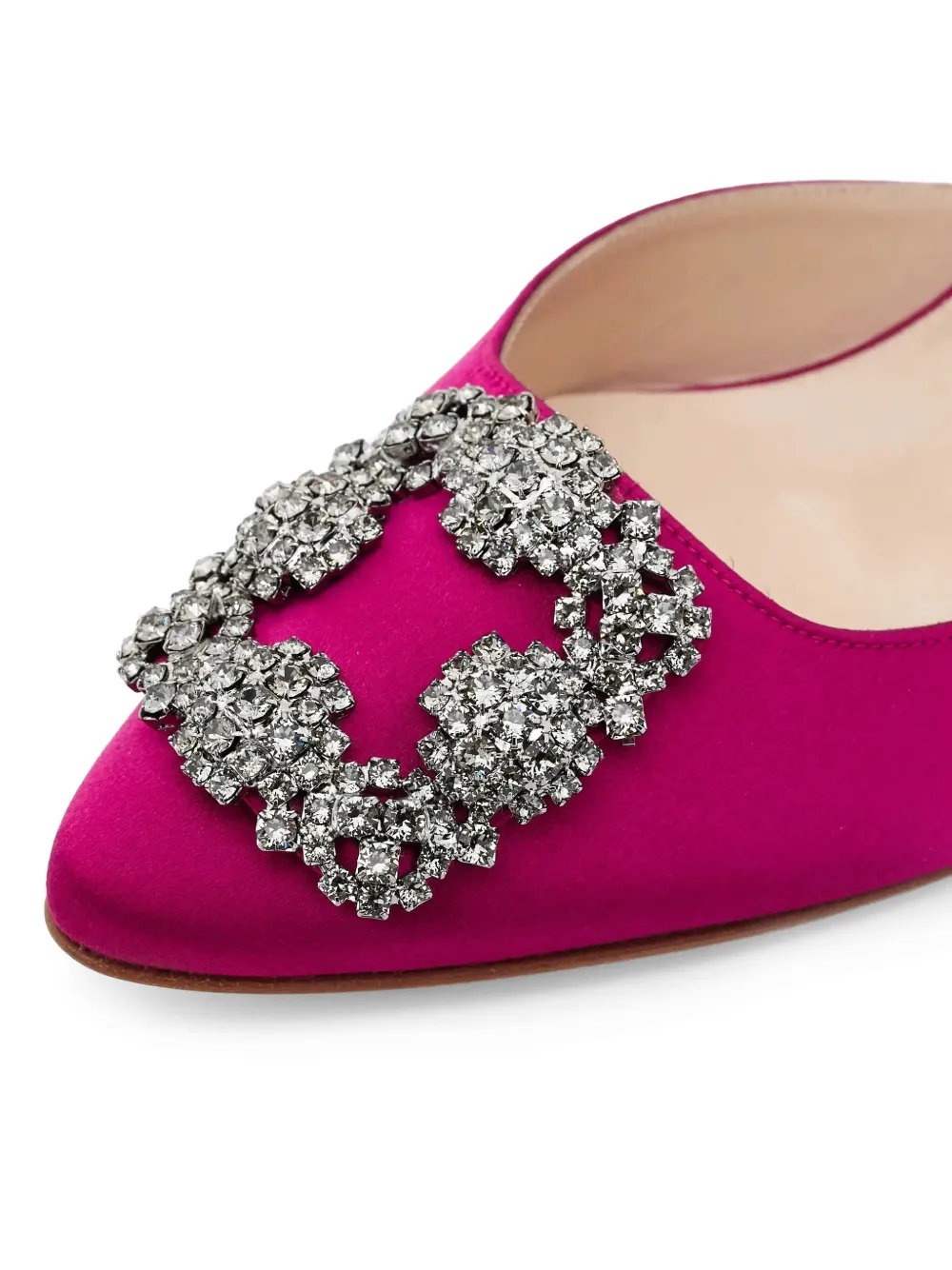 Manolo Blahnik Hangisi crystal-embellished mules Roze