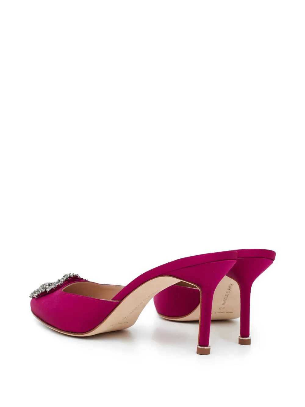 Manolo Blahnik Hangisi crystal-embellished mules Roze