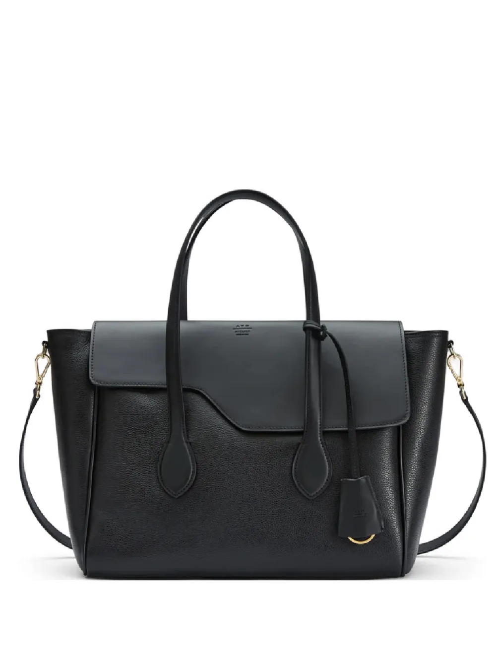 ATP Atelier large Merlara asymmetrical-flap tote bag - Nero