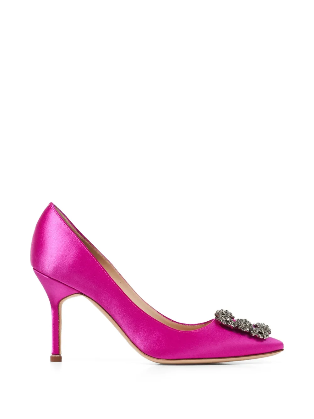 Manolo Blahnik Hangisi 90 crystal-buckle pumps - Rosa