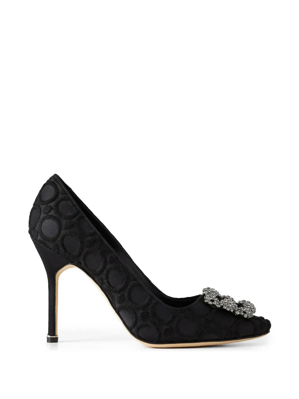 Manolo Blahnik Hangisi crystal-buckle pumps - Schwarz
