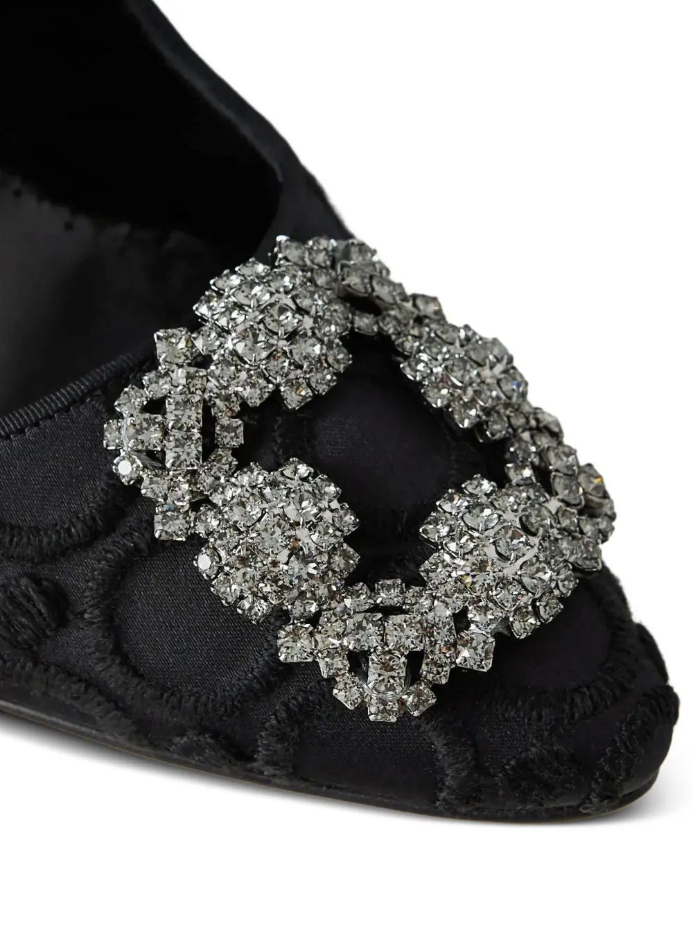 Manolo Blahnik Hangisi crystal-buckle pumps Zwart