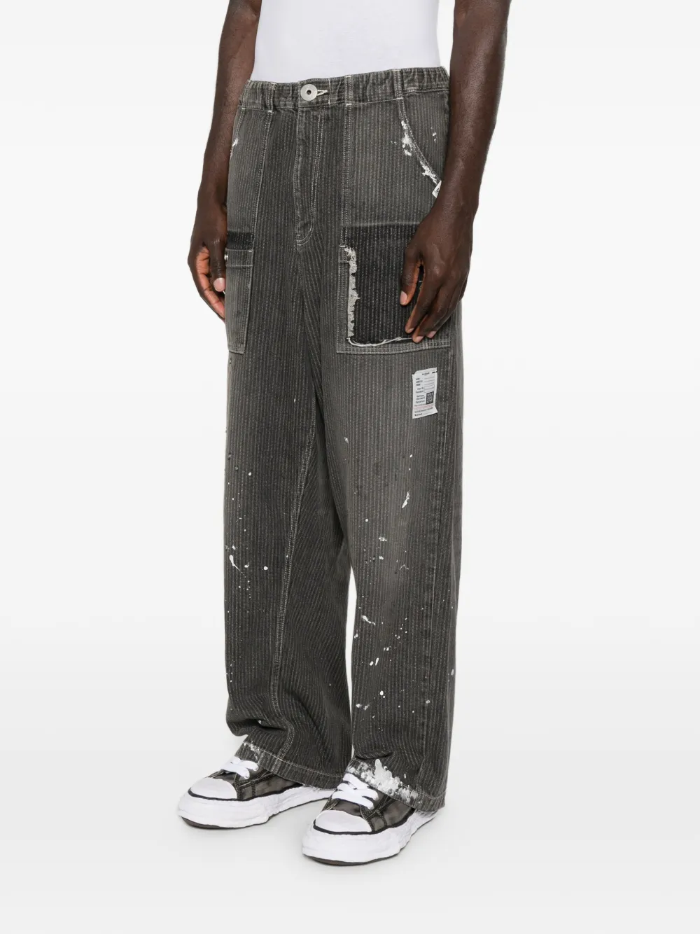 Maison MIHARA YASUHIRO Jeans met verfspetters Grijs