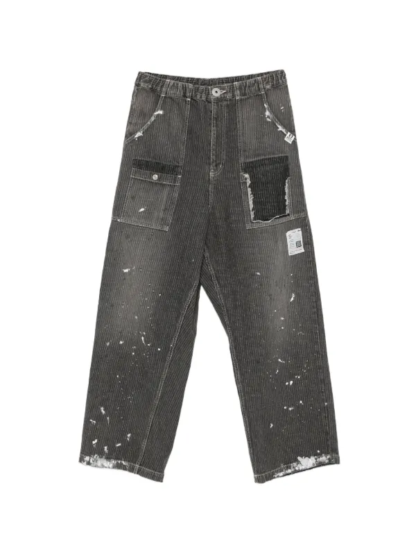 Maison MIHARA YASUHIRO paint-splatter Distressed Jeans | Grey 