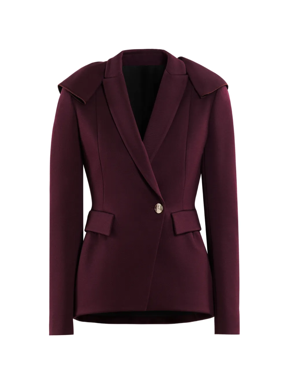 Saiid Kobeisy Ruffled Tailored Jacket In Purple