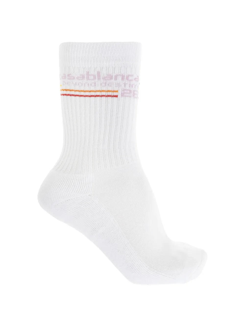 Casablanca logo-intarsia ribbed socks - Bianco
