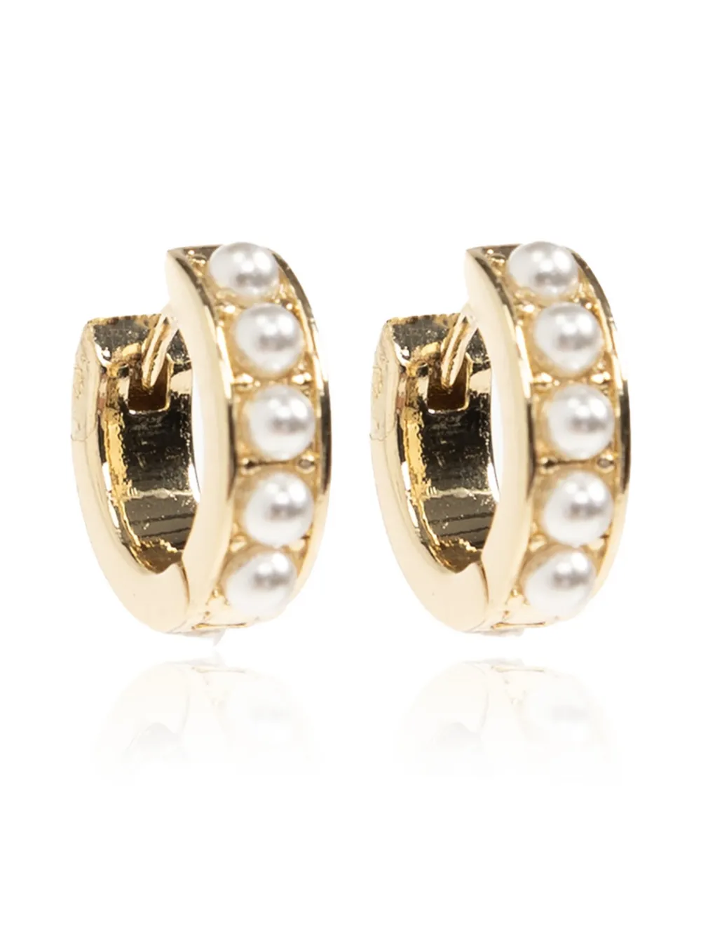 Allsaints Faux-pearl-embellished Earrings (set Of Two Pairs) In Gold