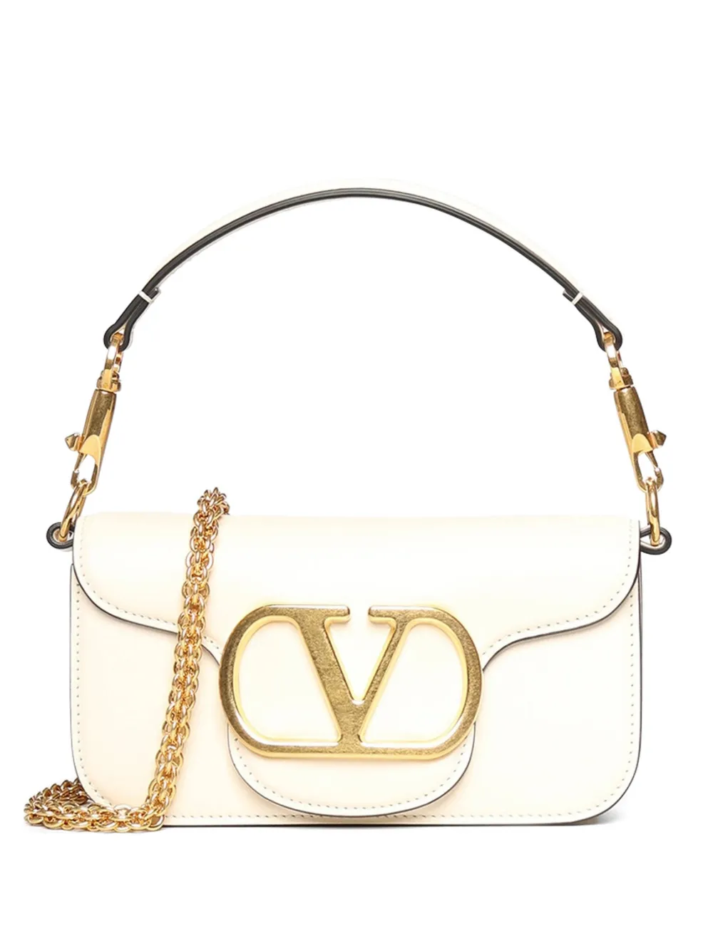 Valentino Garavani VLogo Signature leather shoulder bag - Bianco