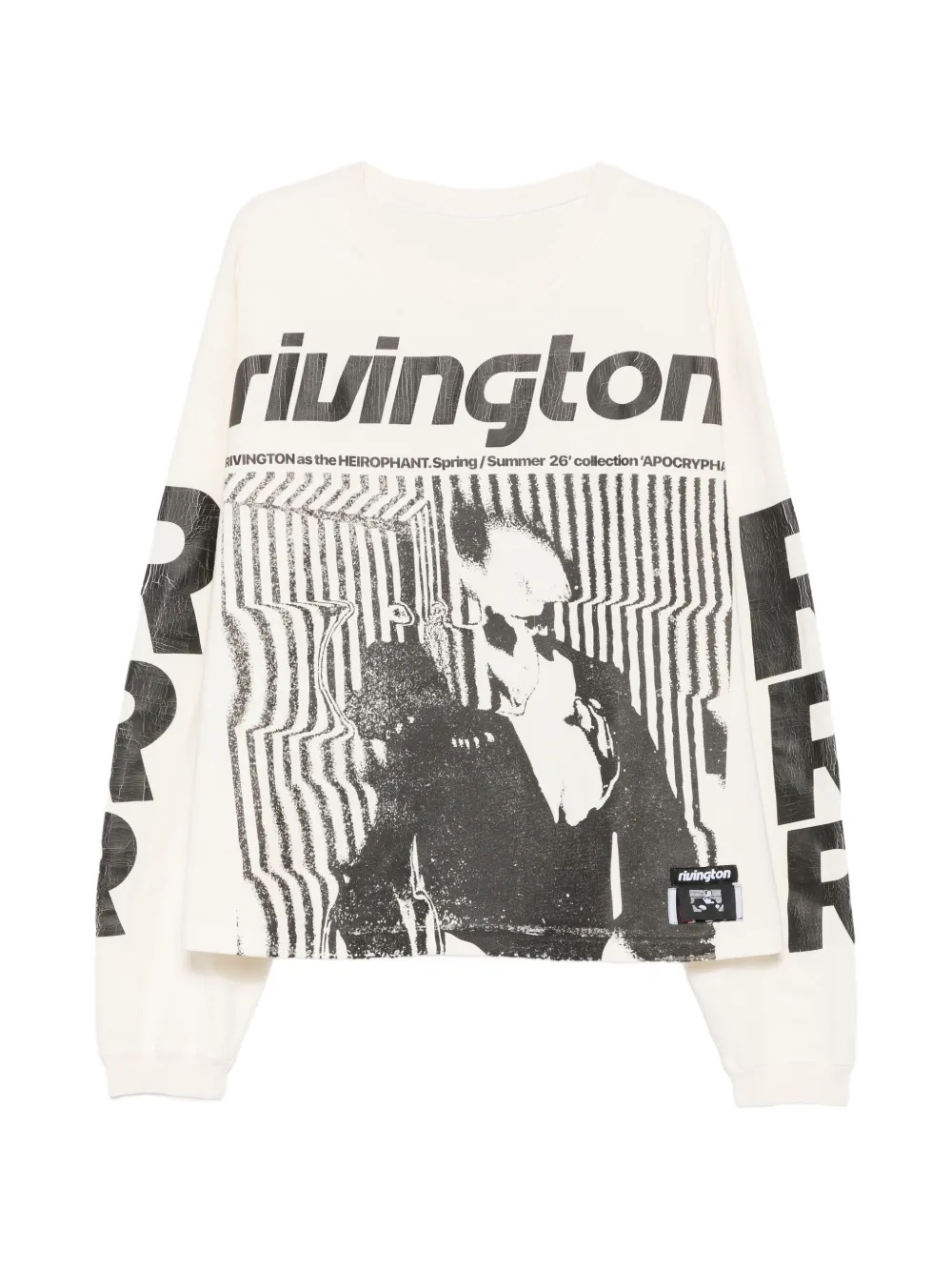RIVINGTON ROI REBIS graphic-print long-sleeve T-shirt - Toni neutri