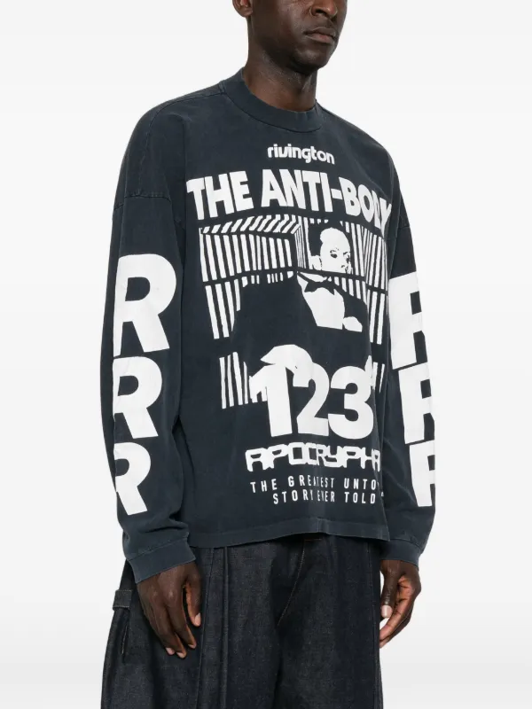 RIVINGTON ROI REBIS graphic-print long-sleeve T-shirt | Black