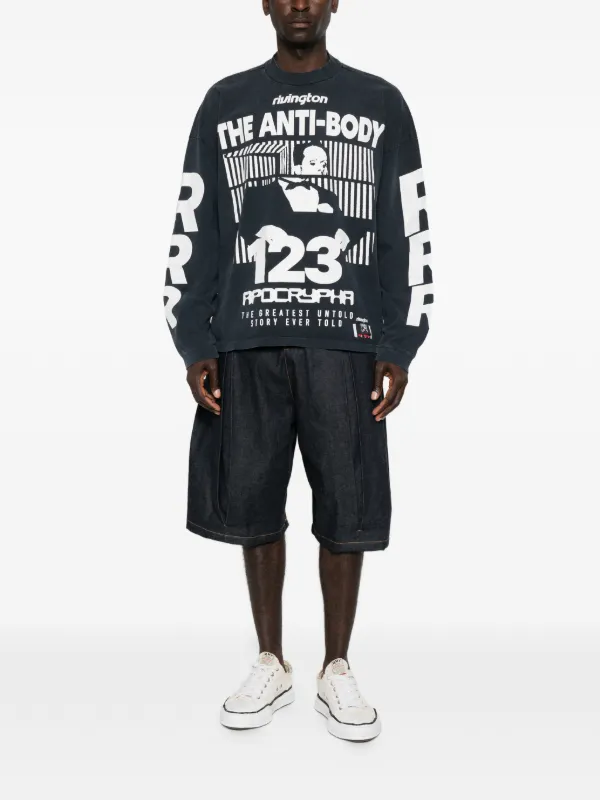 RIVINGTON ROI REBIS graphic-print long-sleeve T-shirt | Black