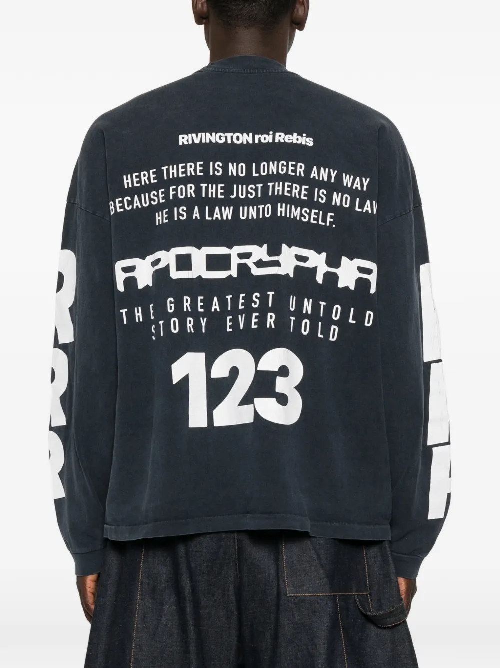 RIVINGTON ROI REBIS graphic-print long-sleeve T-shirt | Black
