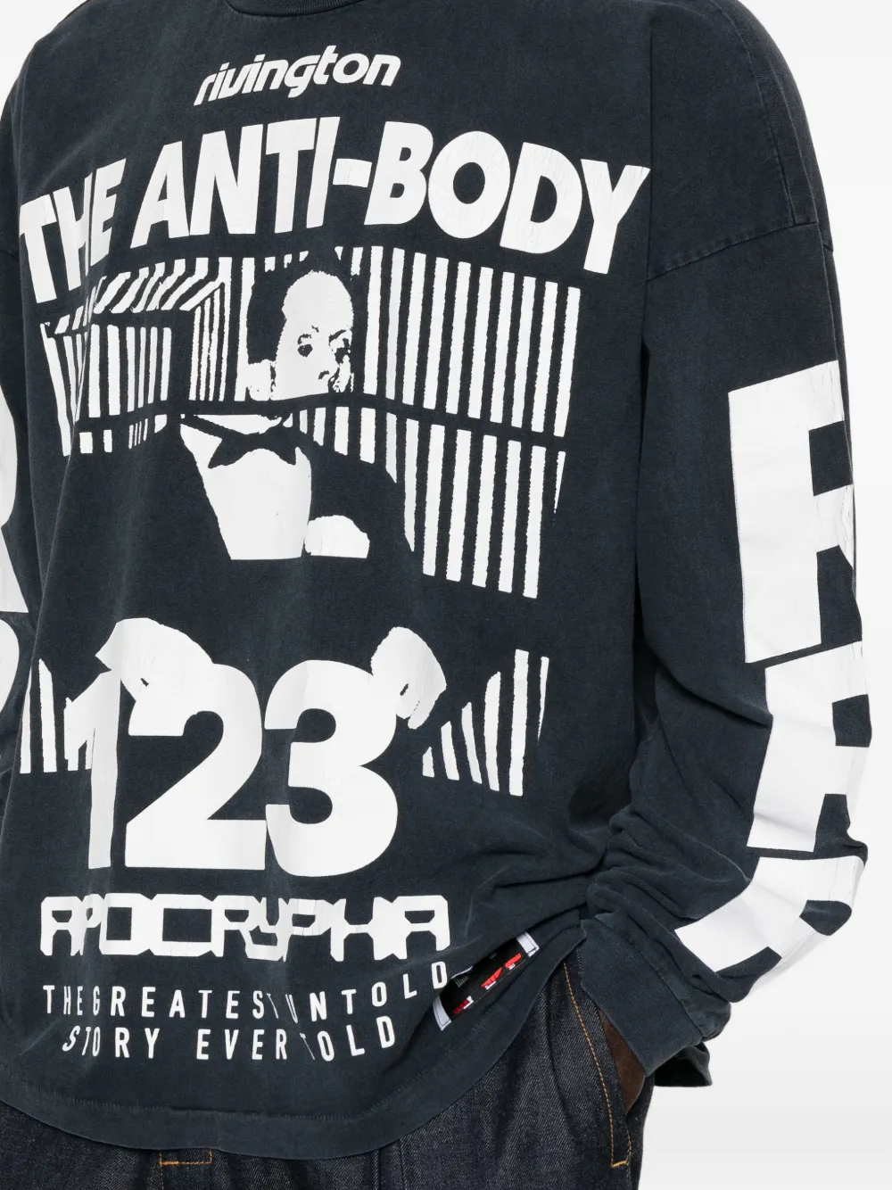 トップス RIVINGTON roi Rebis Long Sleeve T-Shirt RIVINGTON ROI REBIS graphic-print long-sleeve T-shirt | Black