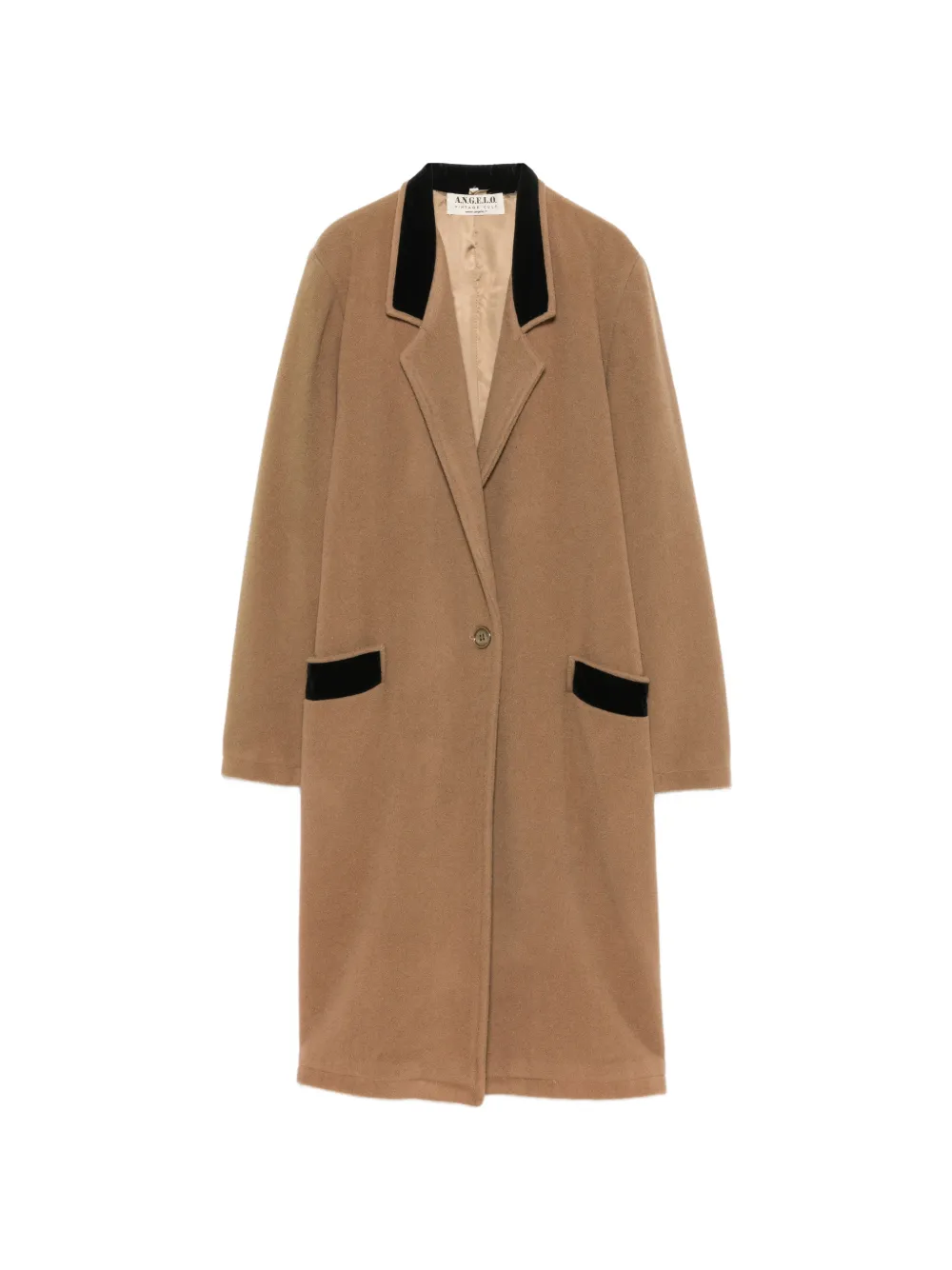 A.N.G.E.L.O. Vintage Cult 1970s velvet-trim single-breasted coat - Marrone
