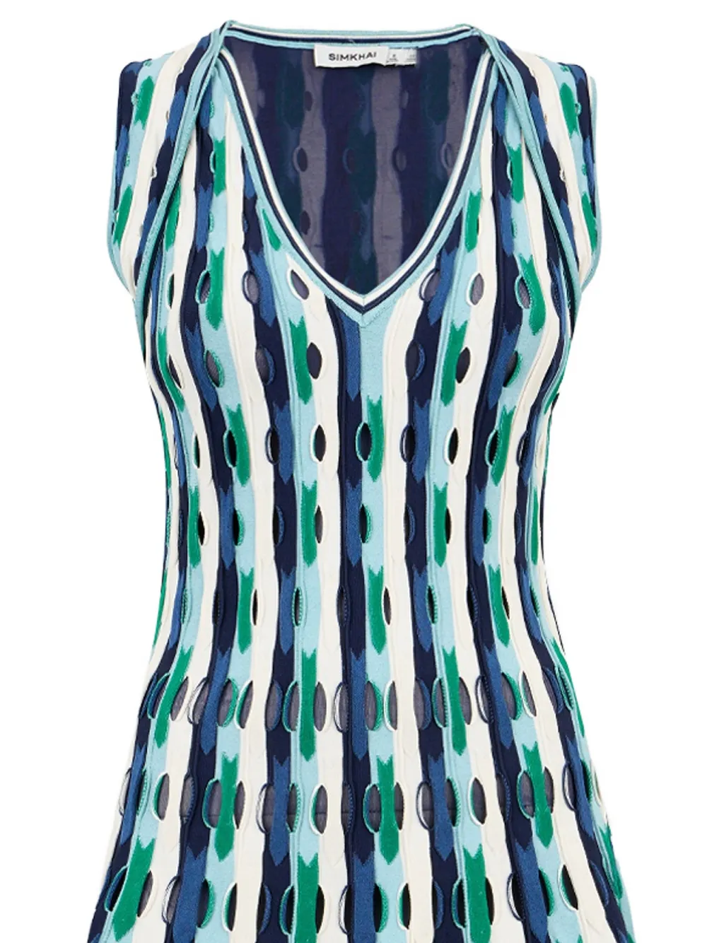 SIMKHAI Langley pointelle gebreide mini-jurk Blauw