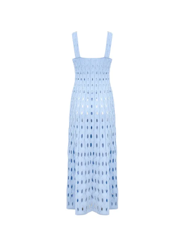 cut out knit midi dress SIMKHAI Women's Christina in Tidepool, Size Medium Fall/Winter 2025