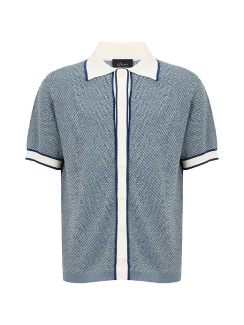 Brioni playera tipo polo de tejido chevron
