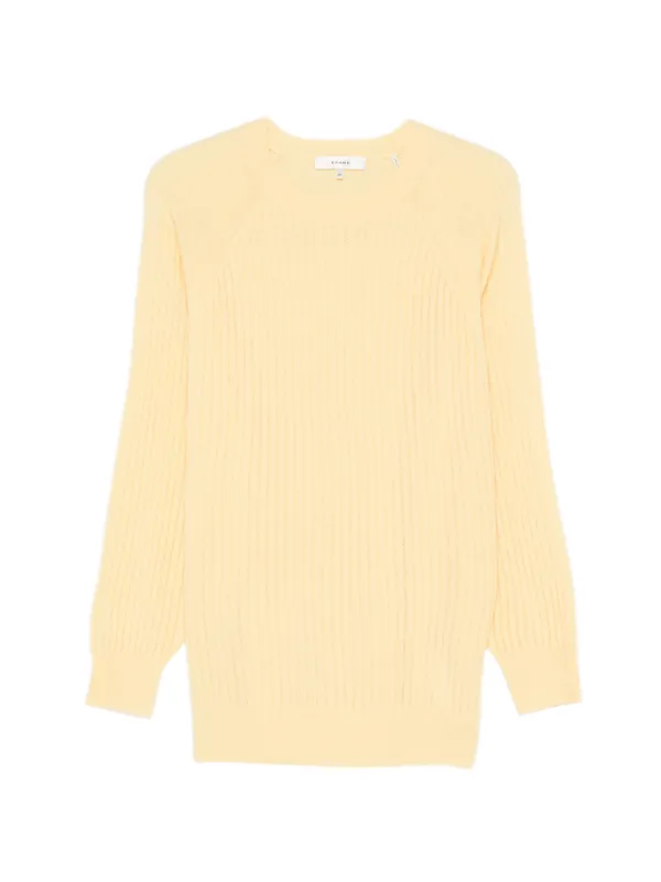 Frame Sunbeam Ribbed-knit Cashmere Sweater in Yellow
