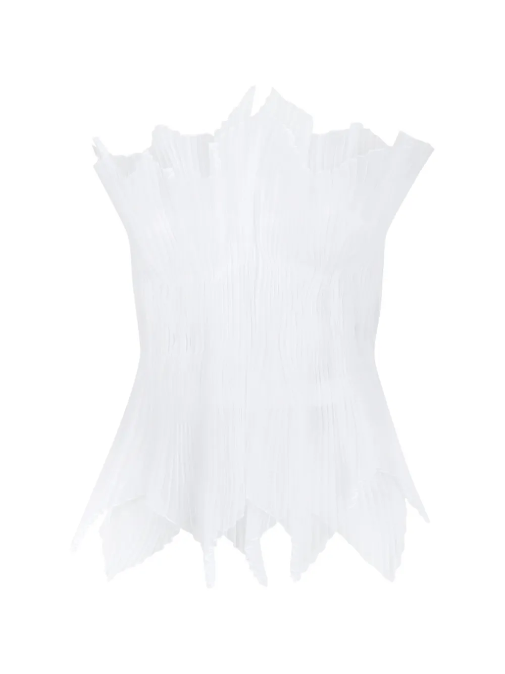 Genny plissé-effect top - Bianco