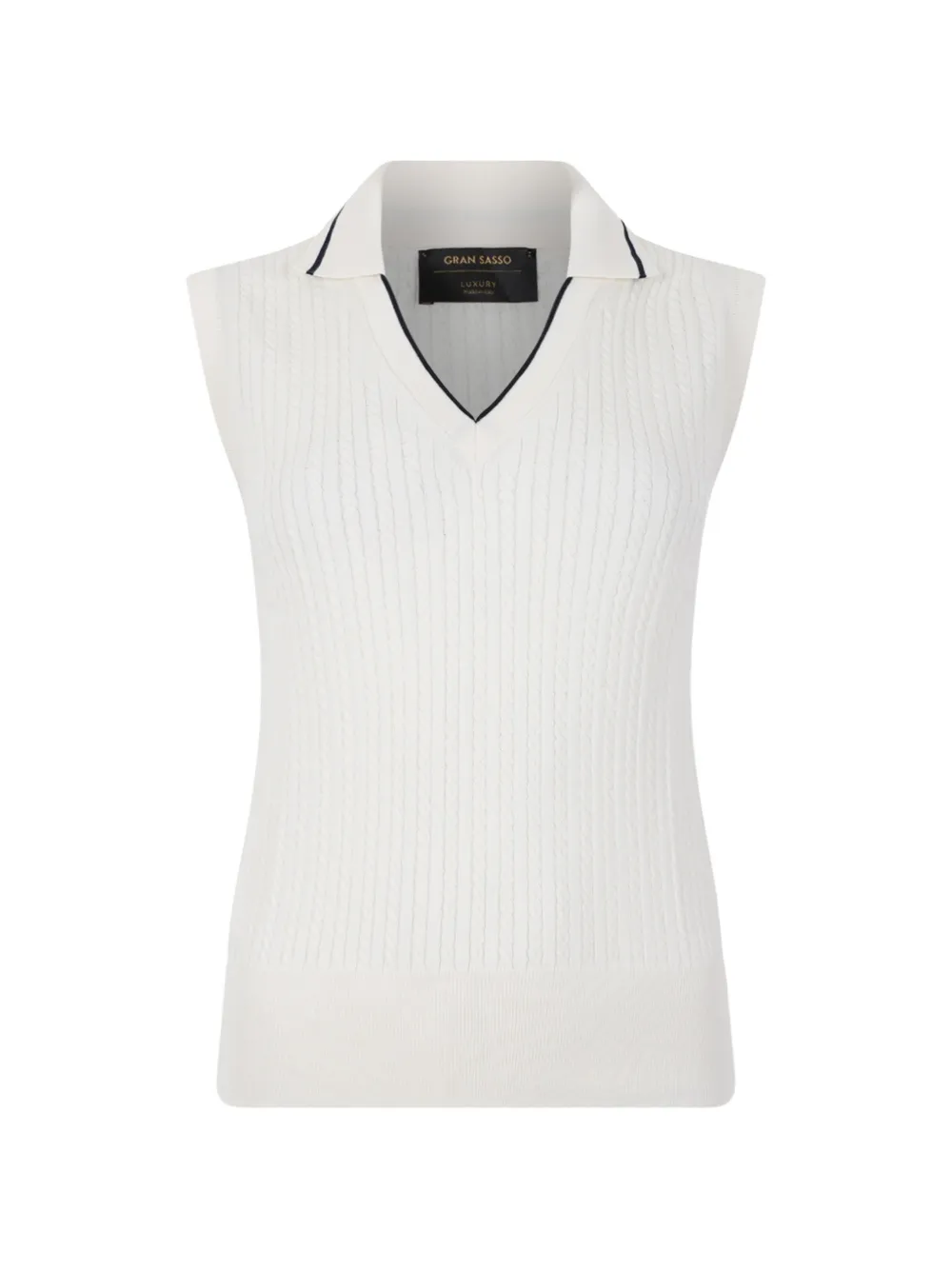 Gran Sasso cable-knit sleeveless jumper - Toni neutri
