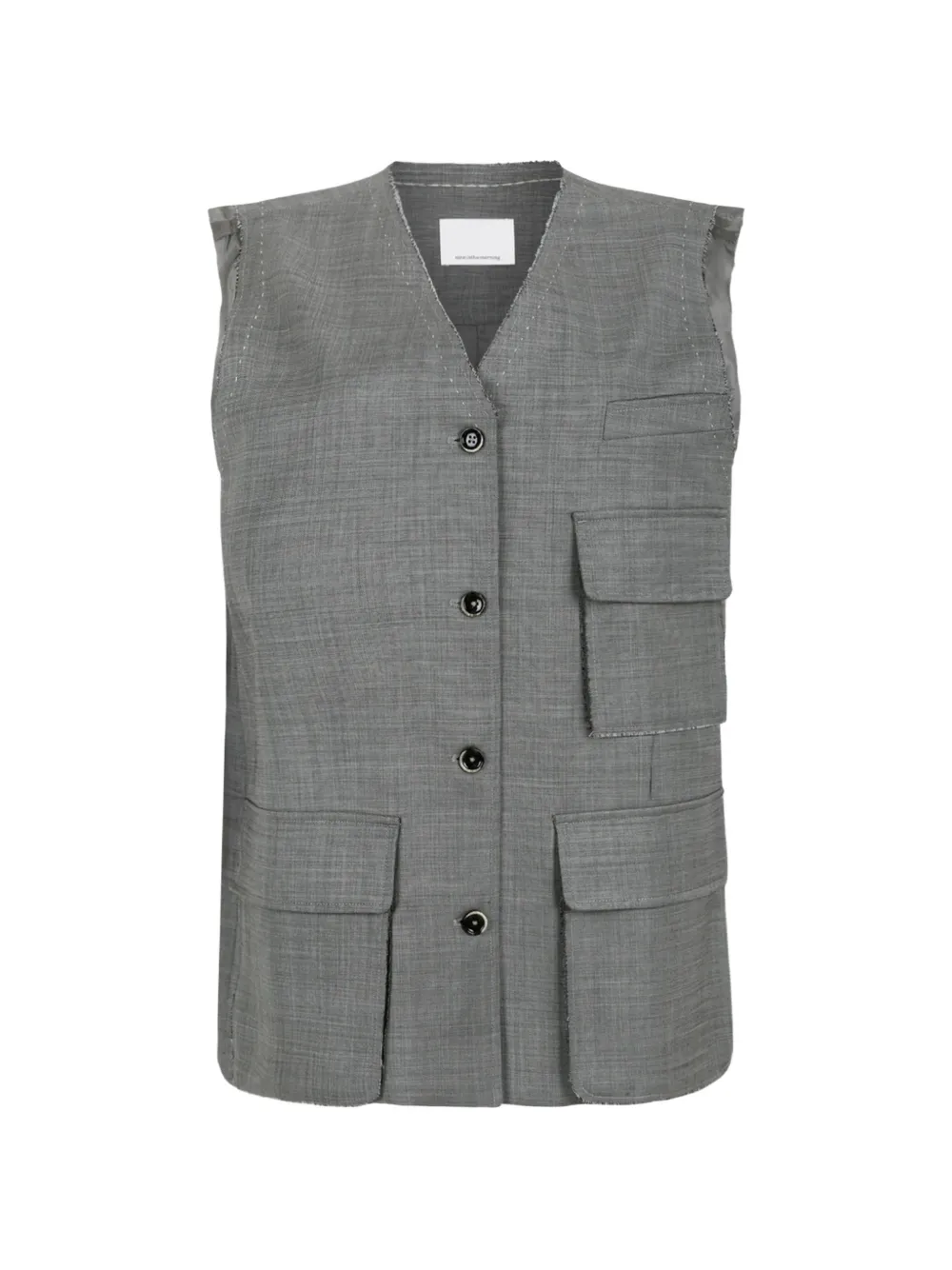 Nine In The Morning Cornelia raw-edge sleeveless gilet - Grey