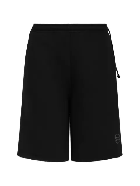 Douuod logo-print raw-edge shorts