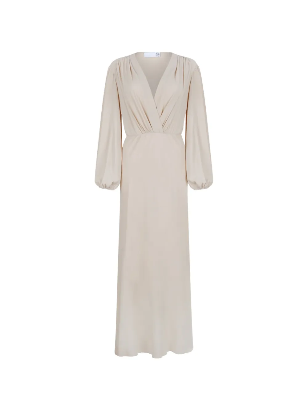 Douuod gathered-detail long-sleeve maxi dress - Toni neutri