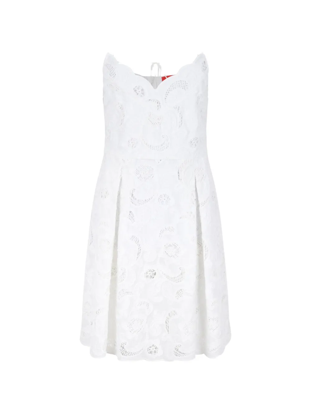 Merci scallop-edge floral-lace mini dress - Bianco