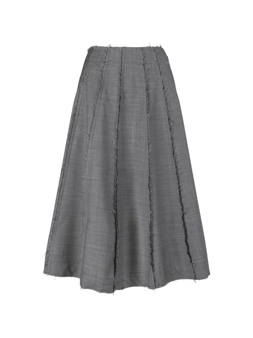 Nine In The Morning frayed-detail paneled skirt - Grigio