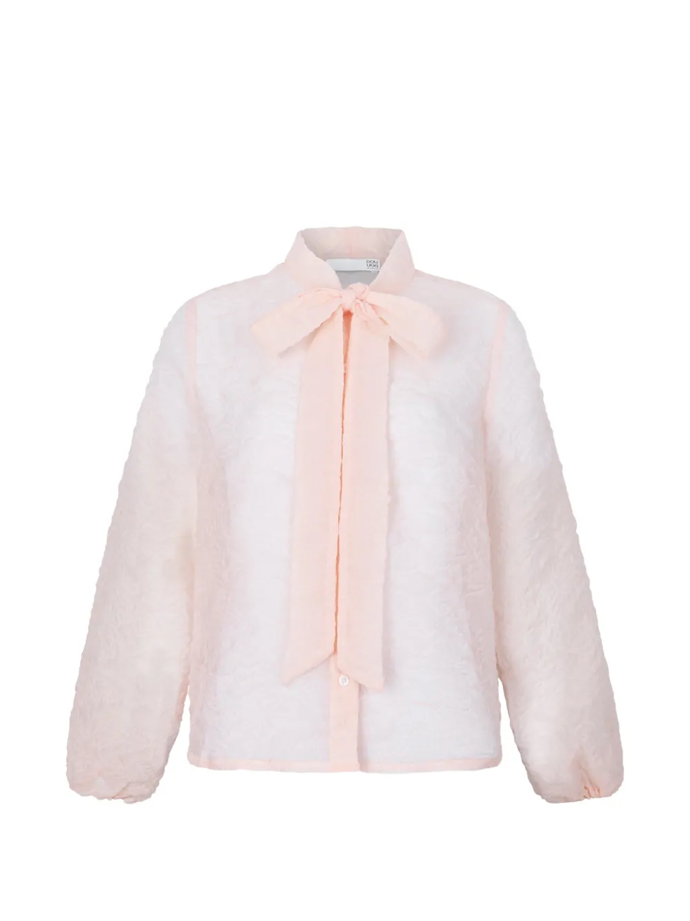 Douuod bow-detail floral-jacquard shirt - Toni neutri