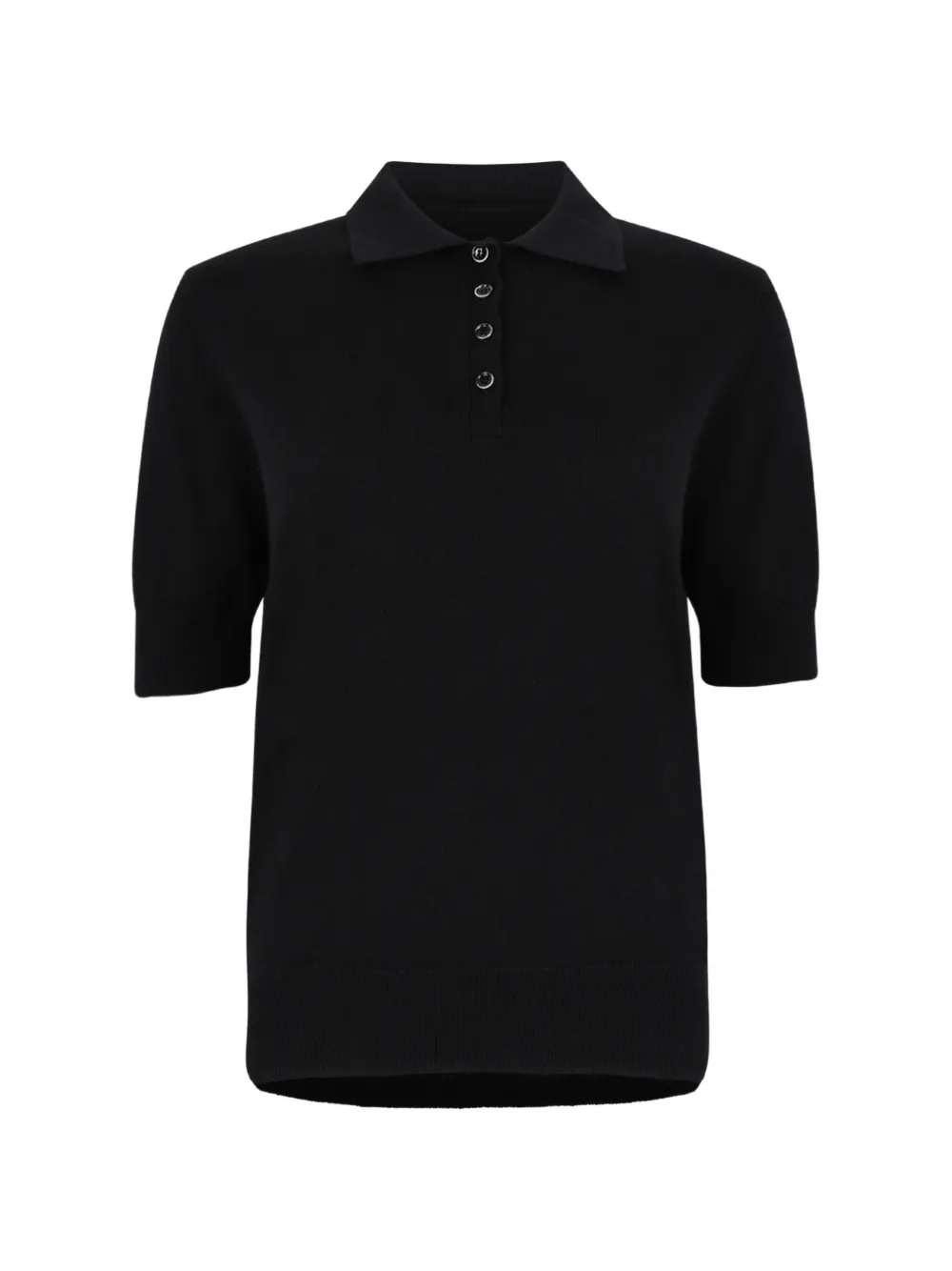 Nine In The Morning ribbed-trim short-sleeve polo shirt - Nero