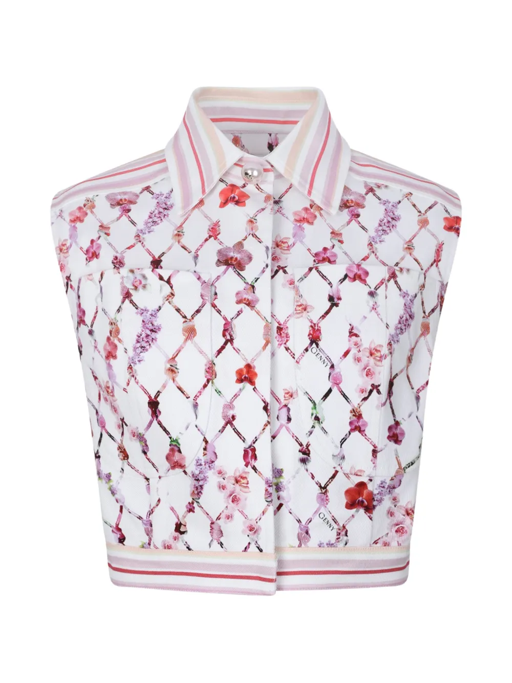 Genny floral-print sleeveless top - Bianco