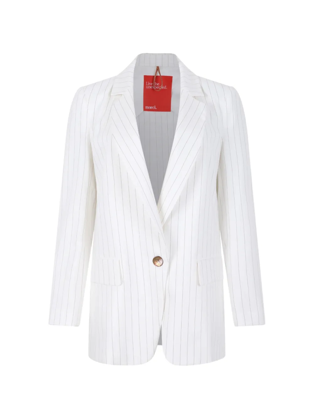 Merci pinstripe-pattern single-breasted blazer - White
