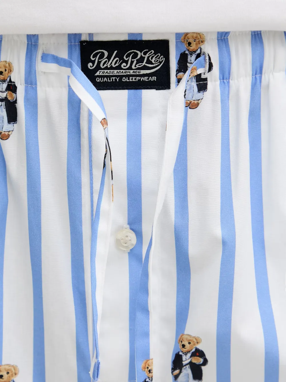Polo Ralph Lauren Polo Bear gestreepte pyjamabroek Wit