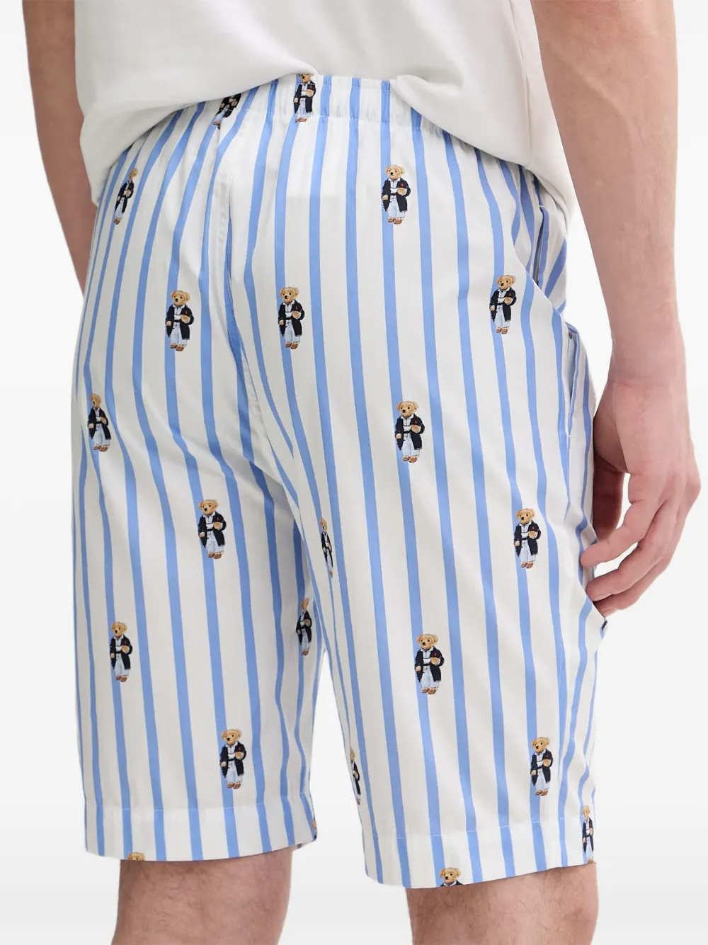 Polo Ralph Lauren Polo Bear gestreepte pyjamabroek Wit