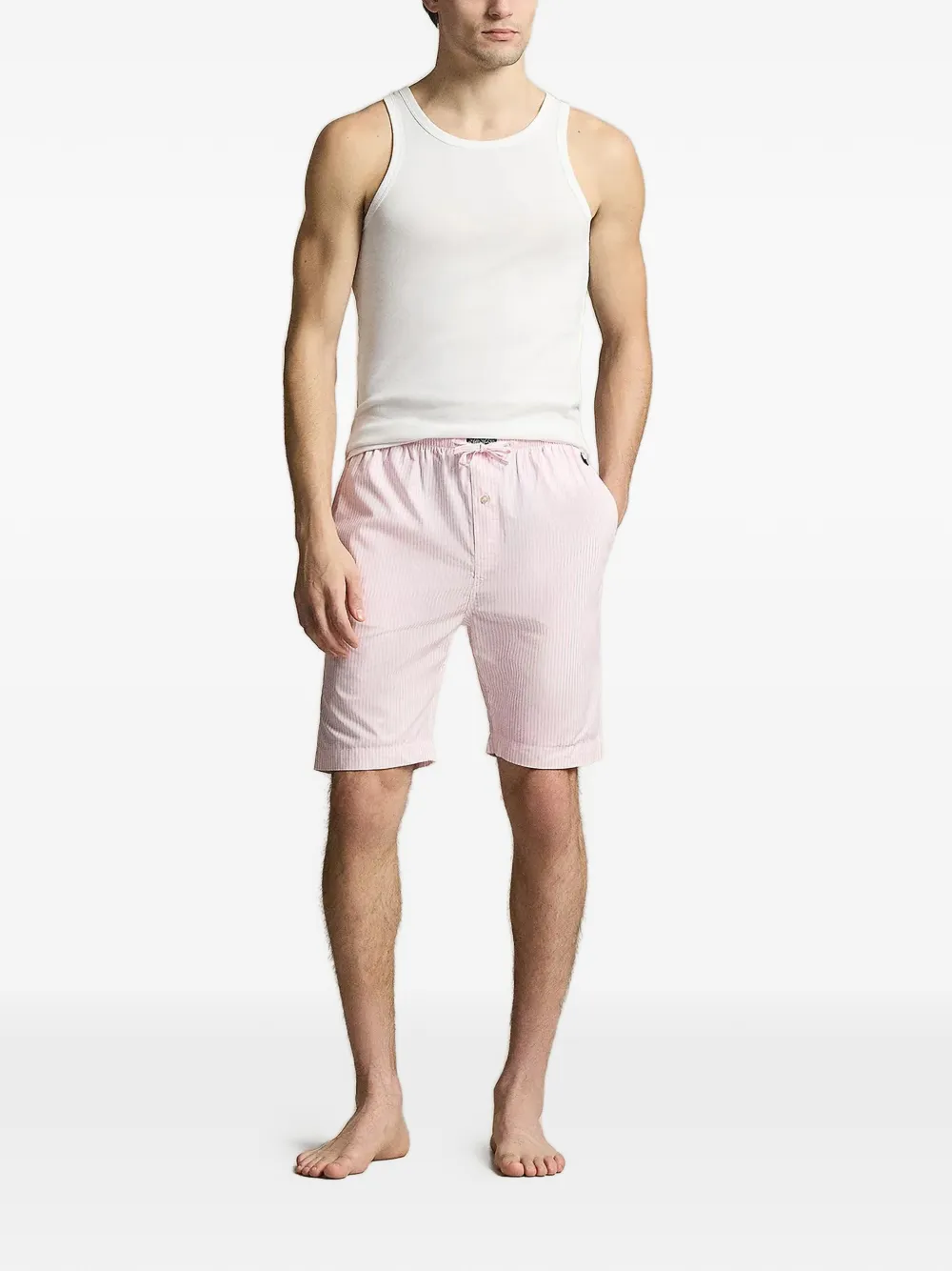 Polo Ralph Lauren Gestreepte pyjamashorts met trekkoordtaille Roze